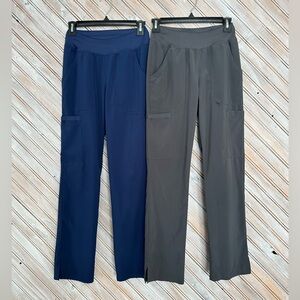 Dickies Women's Scrub Uniform Pants 2 Pack Navy Blue & Charcoal